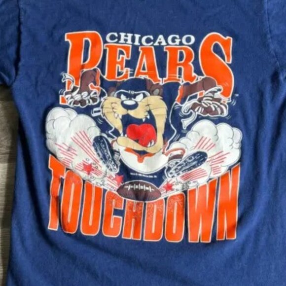 VTG Chicago Bears T Shirt Mens Taz Looney Tunes Football 1990s Tee - Picture 2 of 3